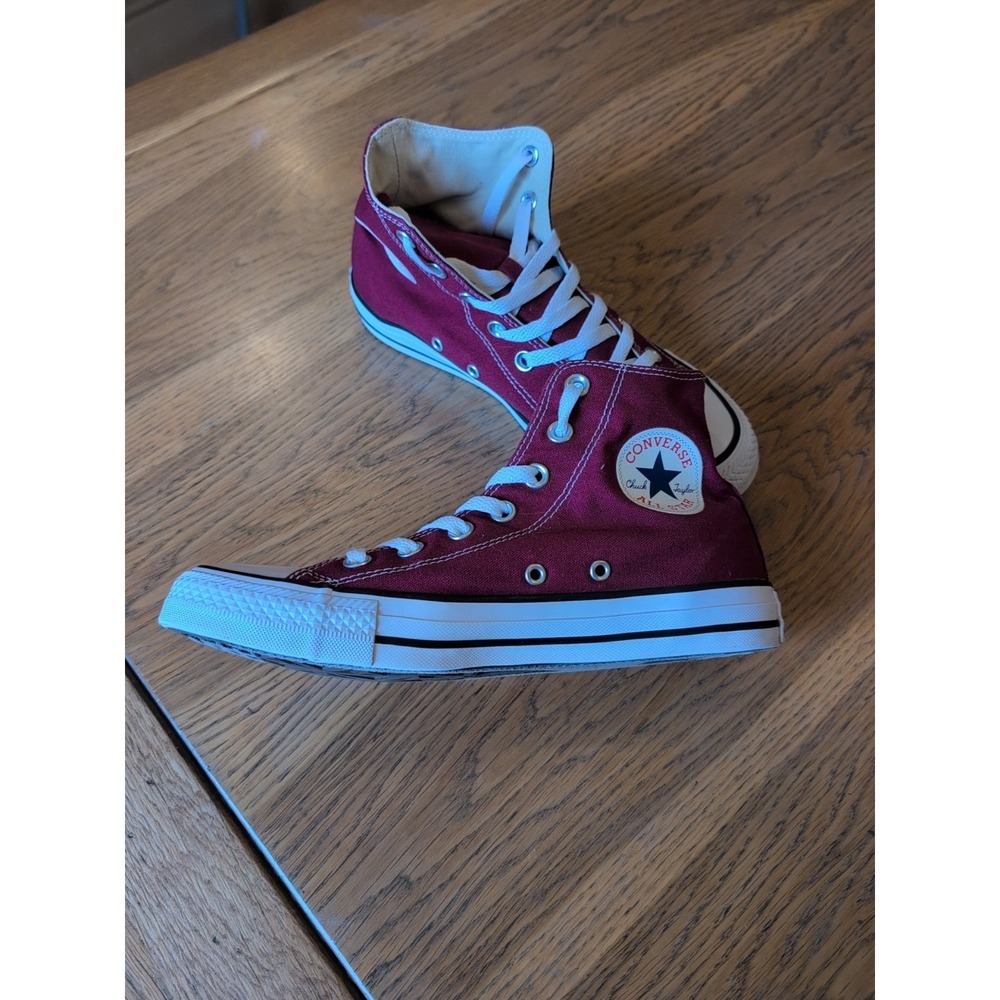 Chuck Taylor All Star High Top Unisex Burgundy Men's 6 Women's 8 EUC - Picture 5 of 7
